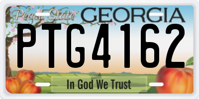 GA license plate PTG4162
