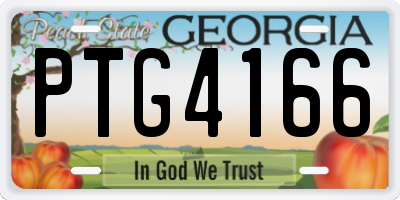 GA license plate PTG4166
