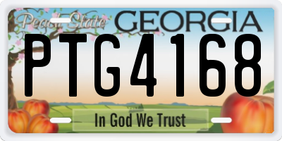 GA license plate PTG4168