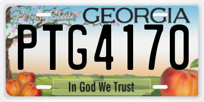 GA license plate PTG4170