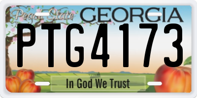 GA license plate PTG4173