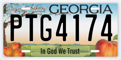 GA license plate PTG4174