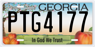 GA license plate PTG4177