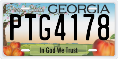 GA license plate PTG4178