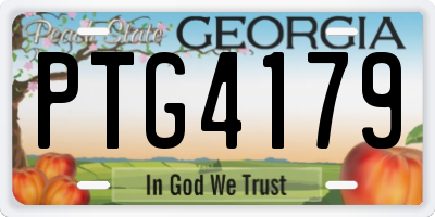GA license plate PTG4179