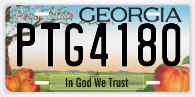 GA license plate PTG4180