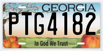 GA license plate PTG4182