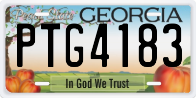 GA license plate PTG4183