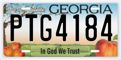 GA license plate PTG4184