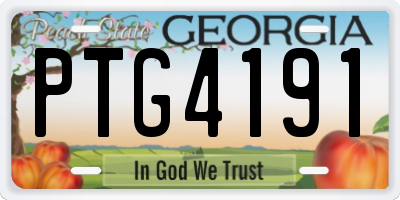 GA license plate PTG4191