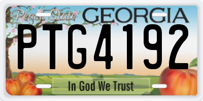 GA license plate PTG4192