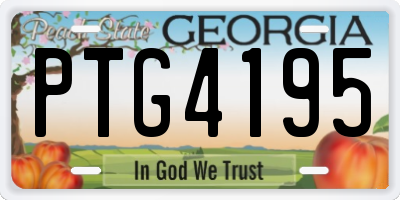 GA license plate PTG4195