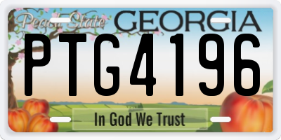 GA license plate PTG4196