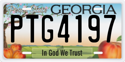 GA license plate PTG4197