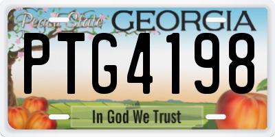 GA license plate PTG4198