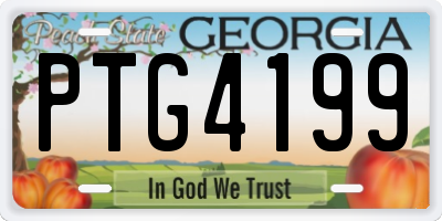 GA license plate PTG4199
