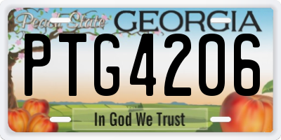 GA license plate PTG4206