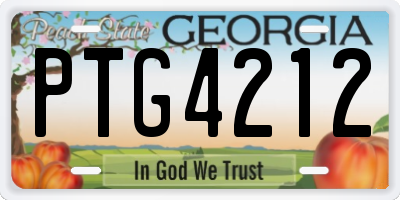 GA license plate PTG4212