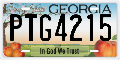 GA license plate PTG4215