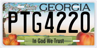 GA license plate PTG4220