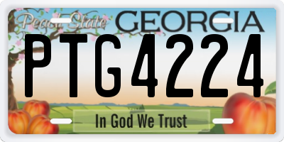 GA license plate PTG4224