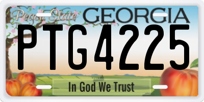 GA license plate PTG4225