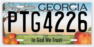 GA license plate PTG4226