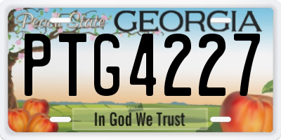 GA license plate PTG4227