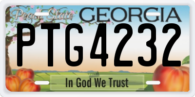 GA license plate PTG4232