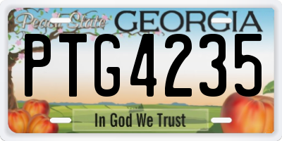 GA license plate PTG4235