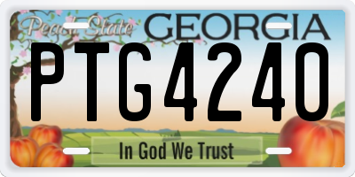 GA license plate PTG4240