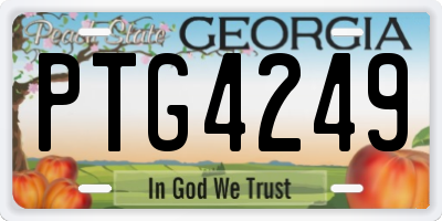 GA license plate PTG4249
