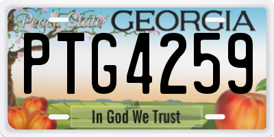 GA license plate PTG4259