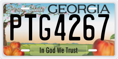 GA license plate PTG4267