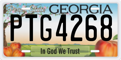 GA license plate PTG4268