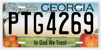GA license plate PTG4269