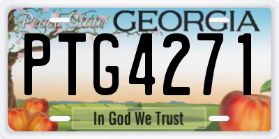 GA license plate PTG4271