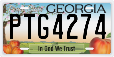 GA license plate PTG4274