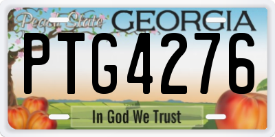 GA license plate PTG4276