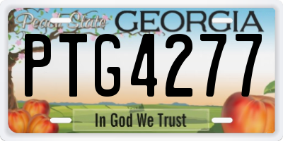 GA license plate PTG4277