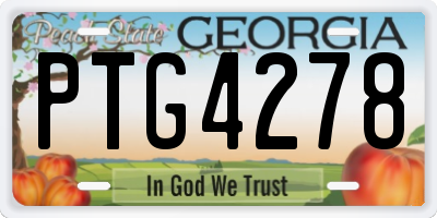 GA license plate PTG4278
