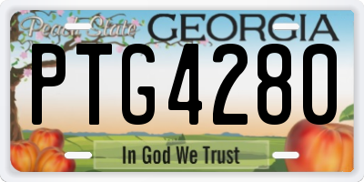 GA license plate PTG4280