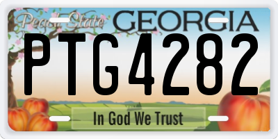 GA license plate PTG4282
