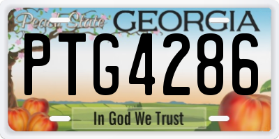 GA license plate PTG4286