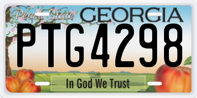 GA license plate PTG4298