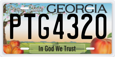 GA license plate PTG4320