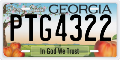 GA license plate PTG4322