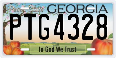 GA license plate PTG4328