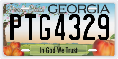 GA license plate PTG4329