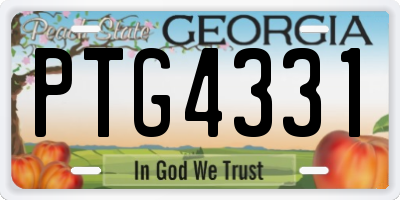 GA license plate PTG4331